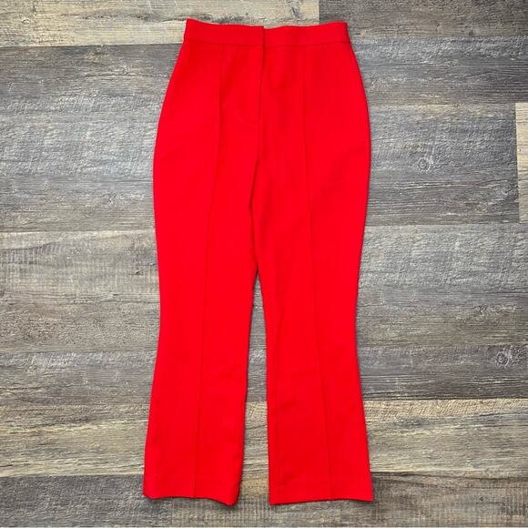 Zara red boot cut high-rise business casual dress pants size small S B151 - Picture 1 of 4